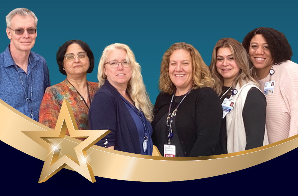 Six staff members who earned certified healthcare access manager credentials